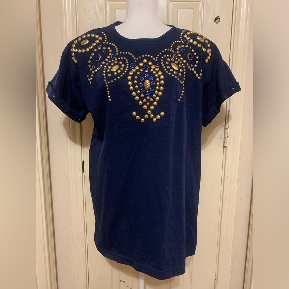 NWT Vintage Visage Ladies Fashion Beaded Shirt            1159